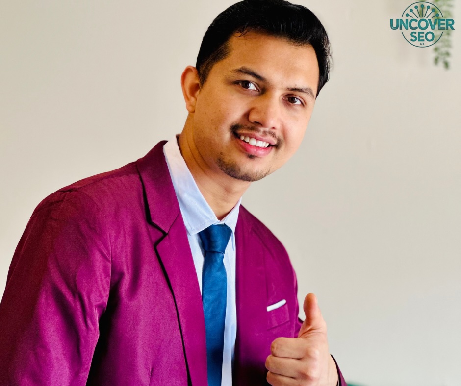 Sanjeeb Basnet, founder of uncover seo thumbs up.