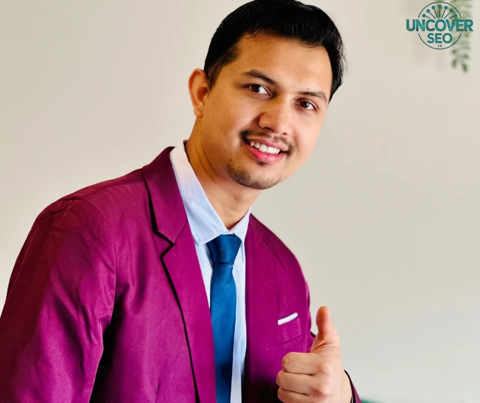 Sanjeeb Basnet, founder of uncover seo thumbs up.
